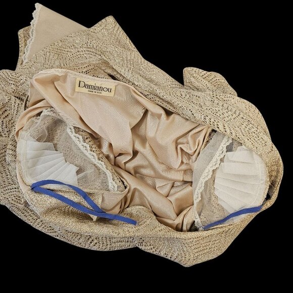 Damianou Vintage Gold Metallic Knit Dress M/L USA - Picture 9 of 12